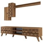 Set mobilă living Trendy Clasa S, Nuc 180x44x35cm