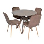 Комплект стол и стулья Evelin di Costacurta стол Raffles Round Antique Grey + 4 стула YTC-080Wo Bluvel-38