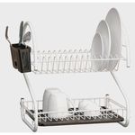 Сушка для посуды Teknotel KB018 Scurator vase 46x44x30cm, metal/plastic alb