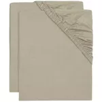 Lenjerie de pat pentru copii Jollein 2511-507-67058 Cearsaf cu elastic Jersey Olive Green, 120x60cm, 2buc