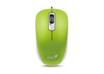 Mouse Genius DX-110, Optical, 1000 dpi, 3 buttons, Ambidextrous, Green, USB