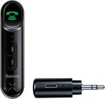 Modulator MP3 FM Baseus WXQY010001 Wireless Audio Receiver Car 3.5mm BSBA-02, Black