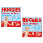 Набор подгузники для мальчиков Huggies Ultra Comfort 5  (12-22 кг), 2x64 шт.