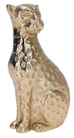 Decor Promstore 55258 Statueta Golden Leopard 19x10x6cm, aurie, aluminiu