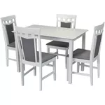 Комплект стол и стулья Evelin di Costacurta стол Gloria White + 4 стула Deepa R White/Grey