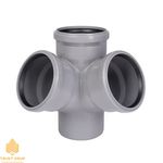 Крестовина двухплоскостная диаметр 110x110x110 мм 87° (серый) Interplast