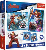 Puzzle Trefl R25E / 3(R25E/45) (93333) 2 în 1 + Memos Heroes