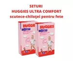 1 Set 2 pachete scutece-chiloţel Huggies pentru fetiţă 5 (13-17 kg), 2x48 buc.
