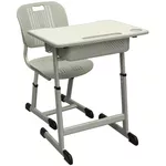 Set de mobilier pentru copii Deco Banca + scaun scolar A80-01 Grey