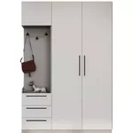 Mobilă pentru antreu Bayro Serenity 1500x2200x518 de colț stâng gri asfalt cu 3 sertare