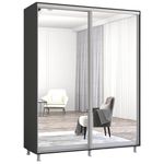 Шкаф Mobildor-Lux Двери раздвижные зеркальные Арон-П (200х60х220В см) Антрацит