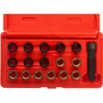 Set de unelte de mână JTC JTC-4314 pentru restaurarea filetelor bujiilor (bucșe M12x1.25, L=12.7 mm, 19 mm)