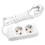 Prelungitor electric Viko 114205 2 гнезда c/з 5м (16A), белый