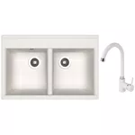 Мойка кухонная со смесителем Dr.Gans Astra 780 + SanDonna F 7073 alb