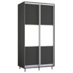 Dulap Mobildor-Lux Aron-P 1.0m-1.8m uși glisante din PAL orizontal (110x60x210H cm) Anthracite