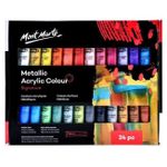 Set de creație Mont Marte PMMT2436 Set vopsea acrilica metalic 24 culori x 36ml