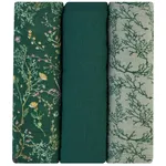 Accesoriu pentru înfășat Kikka Boo 31103010104 Pelinci de muselina Secret Garden Green, 100x100 cm, 3 buc.