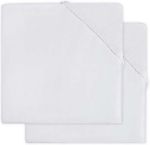 Lenjerie de pat pentru copii Jollein 2512-507-00001 Cearsaf cu elastic Molton White, 120x60cm, 2buc