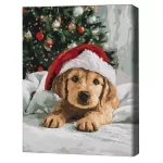 Картина по номерам BrushMe BS54505 40x50cm (în cutie) Prieten pufos de Crăciun