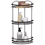 Raft de baie Teknotel LM009n 3 niveluri coltar metal negru 24x24x68 cm