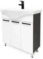 Dulap pentru lavoar Mashtab 11345 Agat cu 3 usi 90cm Alb-Antracit