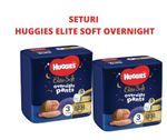 1 Set 2 pachete scutece-chiloțel, de noapte, Elite Soft Overnights 3  (6-11 kg), 23 buc