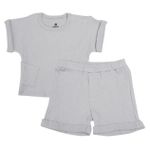 Детская одежда Minikin 25062074 Naturelle Комплект футболка и шорты р-р74, серый светлый, унисекс