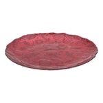 Тарелка Holland 51101 стеклянная Новогодний трафарет 32cm, красный