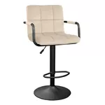 Scaun de bar Deco SB-042 Catifea Beige MQCJ-3-B + Black Legs