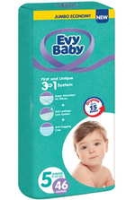 Подгузники для детей EVY BABY №5 Jumbo JUNIOR 11-25 кг, 46шт