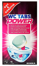 Чистящие таблетки для унитазов Gut and Gunstig WC Tabs Power 16 шт., Германия