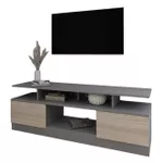 Comodă TV Smartex (16548) Т9 200cm TV Grafit+Stejar Deschis