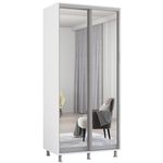 Шкаф Mobildor-Lux Aron uși glisante din oglinzi (170x60x240H cm) Alb brilliant