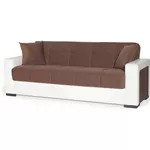 Диван Trendy Marmaris, extensibila cu lada de depozitare, 215x80x80cm, Maro/Alb