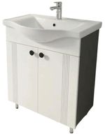 Dulap pentru lavoar Mashtab 12128 Palma (Basic) cu 2 uși 650x370x850 Alb mat-Antracit