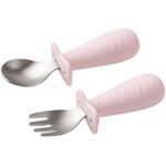 Посуда для кормления BabyOno 1665/02 Lingura si furculita din otel inoxidabil Pink