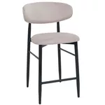 Scaun de bar Deco Bar Meridian Catifea Beige (HLR7)+Black Legs