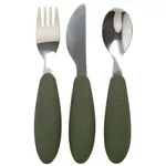Seturi pentru hrănire bebelușilor BIBS 4340218 Set tacamuri din otel inoxidabil Hunter Green