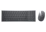 Wireless Keyboard & Mouse Dell KM7120W, Multimedia Keys, 2.4Ghz/BT, Russian, Titan Grey