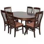 Комплект стол и стулья Evelin di Costacurta стол HV-33V Chocolate + 6 стульев Wenyi Chocolate/Brown