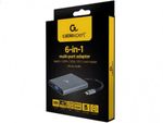 Adapter 6-in-1 Type-C to VGA/HDMI/AUX/USB3.0/SDcard reader/Type-C socket, Cablexpert A-CM-COMBO6-01
