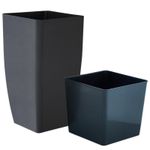 Ghiveci pentru flori Aleana 115037 Cvadro 22x22x41.5 cm, granit