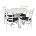 Комплект стол и стулья Evelin di Costacurta стол Raffles Round White + 4 стула Coco White/NV-10WP Grey