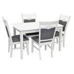 Комплект стол и стулья Evelin di Costacurta стол HV-27V White + 4 стула HV 3167 White/NV-10WP Grey