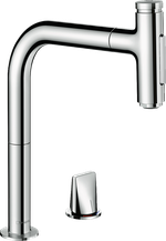 Metris Select M71 Кухонный смеситель на 2 отверстия, однорычажный, 200, с вытяжным душем, 2jet, sBox