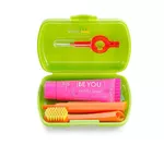 Set pentru igiena orala Curaprox Travel Set (periuta+pasta+intradentar) Green