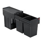 Coș de gunoi Hailo 3666851 Tandem 15/15 Black Edition