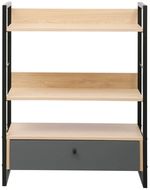 Офисный стеллаж Deco Alto 3 nivele 70x30x90H Oak/Dark Grey/Black