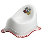 Oală Bisk 07769 Oala p/u copii cu cauciuc antiderapant, alb (desen masini)