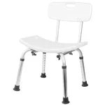 Scaun de baie si duș Bisk 07657 Scaun dreptunghiular cu speteaza PRO alb